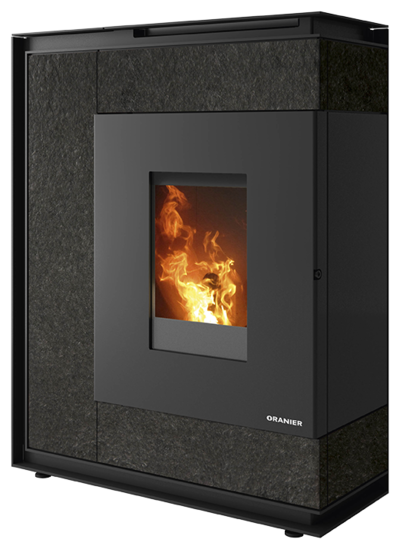 Pellet Stove Boreas Aqua Boreas Aqua sintered stone slate, top connection