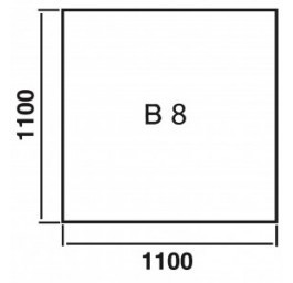 Base plate square B8 Glas klar, 6 mm stark