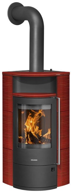 Wood stove Polar Neo Eck Ceramic Pepper red, corpus steel black