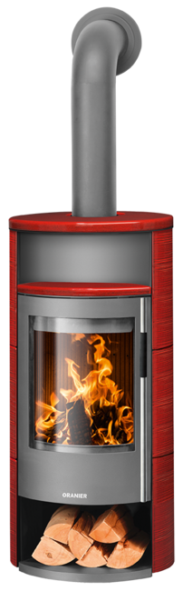 Wood stove Polar Neo 6 Ceramic Pepper red, corpus steel grey