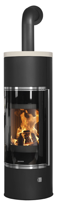 Wood stove Arena Aqua 2.0 Steel black, cover plate limestone cream