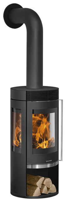 Wood stove Rota Tre 2.0 Cover plate steel black, corpus steel black