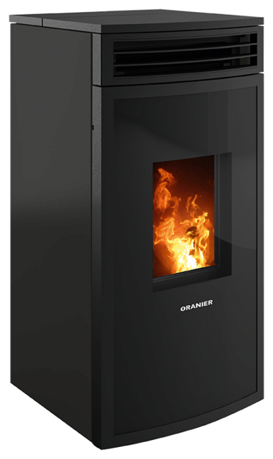 Pellet stove Neta II Steel black, back connection