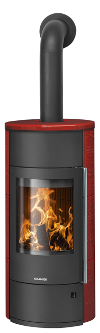 Wood stove Polar Neo W+ Ceramic Pepper red, corpus steel black