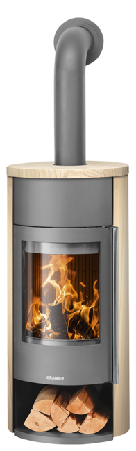 Wood stove Polar Neo W+ Sandstone, corpus steel grey