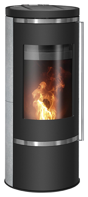 Pellet stove Carus Aqua 2.0 Soapstone, corpus steel black