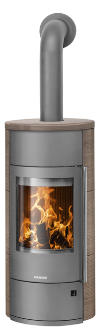 Wood stove Polar Neo W+ Ceramic Grappa, corpus steel grey