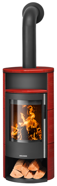 Wood stove Polar Neo 6 Ceramic Pepper red, corpus steel black
