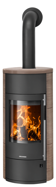 Wood stove with boiler function Polar Neo Aqua Ceramic Grappa, corpus steel black