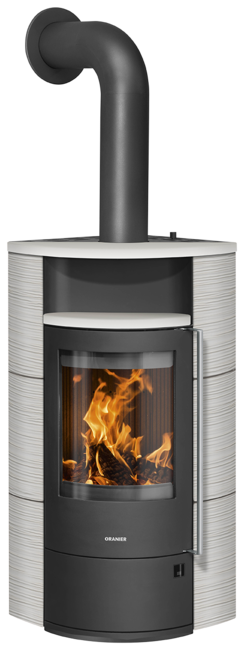 Wood stove Polar Neo Eck Ceramic Silk white, corpus steel black