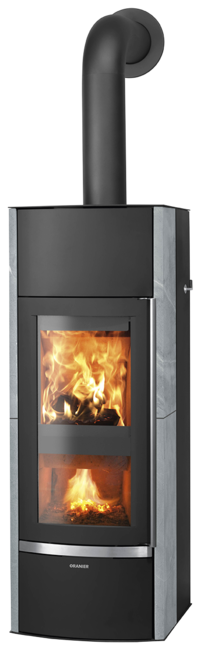 Wood gasification stove Hektos Aqua Soapstone, corpus steel black