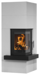 Wood stove set Club (W+) optional Mantel concrete slate, corpus steel black