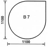 Base plate drop B7 Glas klar, 6 mm stark