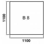 Base plate square B8 Glas klar, 6 mm stark