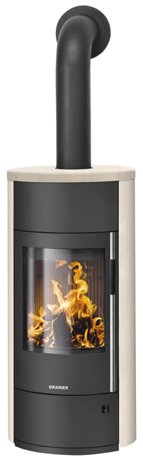 Wood stove Polar Neo Vantage W+ Limestone cream, corpus steel black