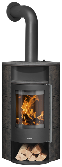 Wood stove Polar Neo Eck Ceramic Namib, corpus steel black