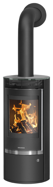 Wood stove Rota Top 2.0 Cover plate glass, corpus steel black