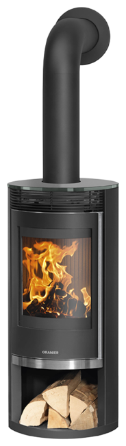 Wood stove Rota 2.0 Cover plate glass, corpus steel black