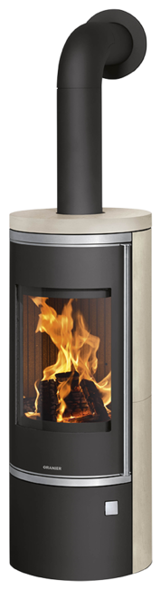 Wood stove Corso 2.0 Limestone cream, corpus steel black