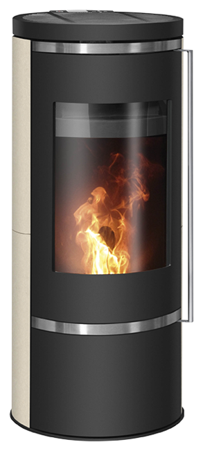 Pellet stove Carus Aqua 2.0 Limestone cream, corpus steel black