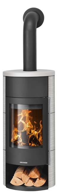 Wood stove Polar Neo W+ Ceramic Silk white, corpus steel black