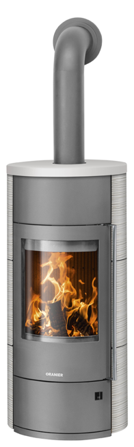 Wood stove Polar Neo W+ Ceramic Silk white, corpus steel grey