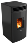 Pellet stove Neta II Steel black, top connection