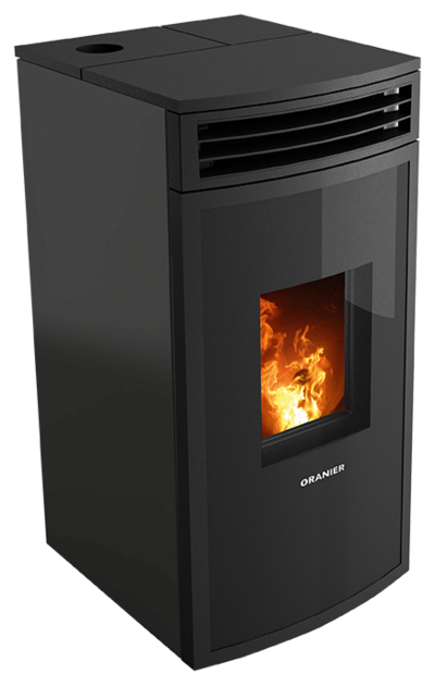 Pellet stove Neta II Steel black, top connection