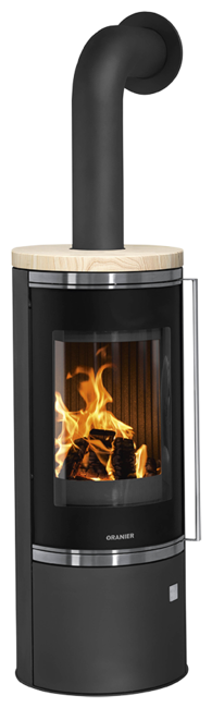 Wood stove Arena 2.0 Steel black, cover plate Sandstone