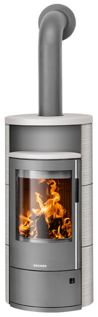 Wood stove Polar Neo 6 Ceramic Silk white, corpus steel grey
