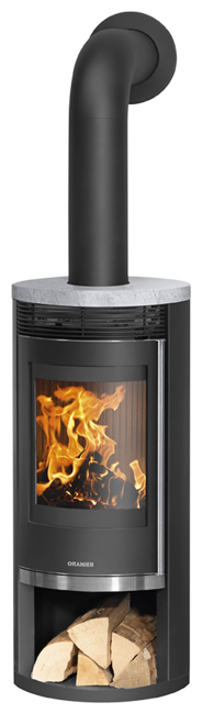 Wood stove Rota 2.0 Cover plate soapstone, corpus steel black