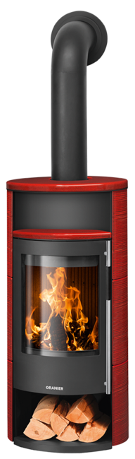 Wood stove Polar Neo 4 Ceramic Pepper red, corpus steel black