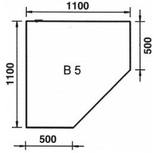 Base plate corner B5 Glas klar, 6 mm stark