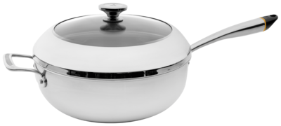 Chef's pot including lid with Bluetooth, ø 29.5 cm, with high edge 9.5 cm, stainless steel, suitable for induction of HESTAN CUE ™ Chef's pot including lid with Bluetooth, ø 29.5 cm, with high edge 9.5 cm, stainless steel, suitable for induction of HESTAN CUE ™