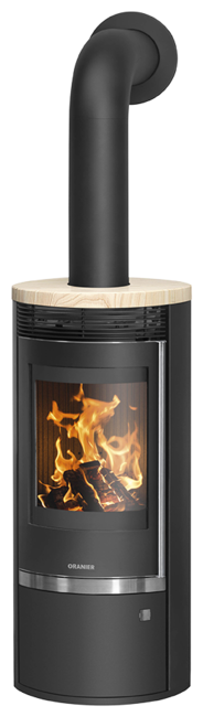 Wood stove Rota Top 2.0 Cover plate sandstone, corpus steel black