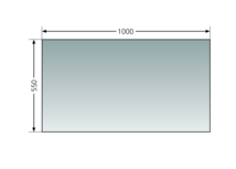 Glas-plate rectangle Glas-Vorlegeplatte Rechteck